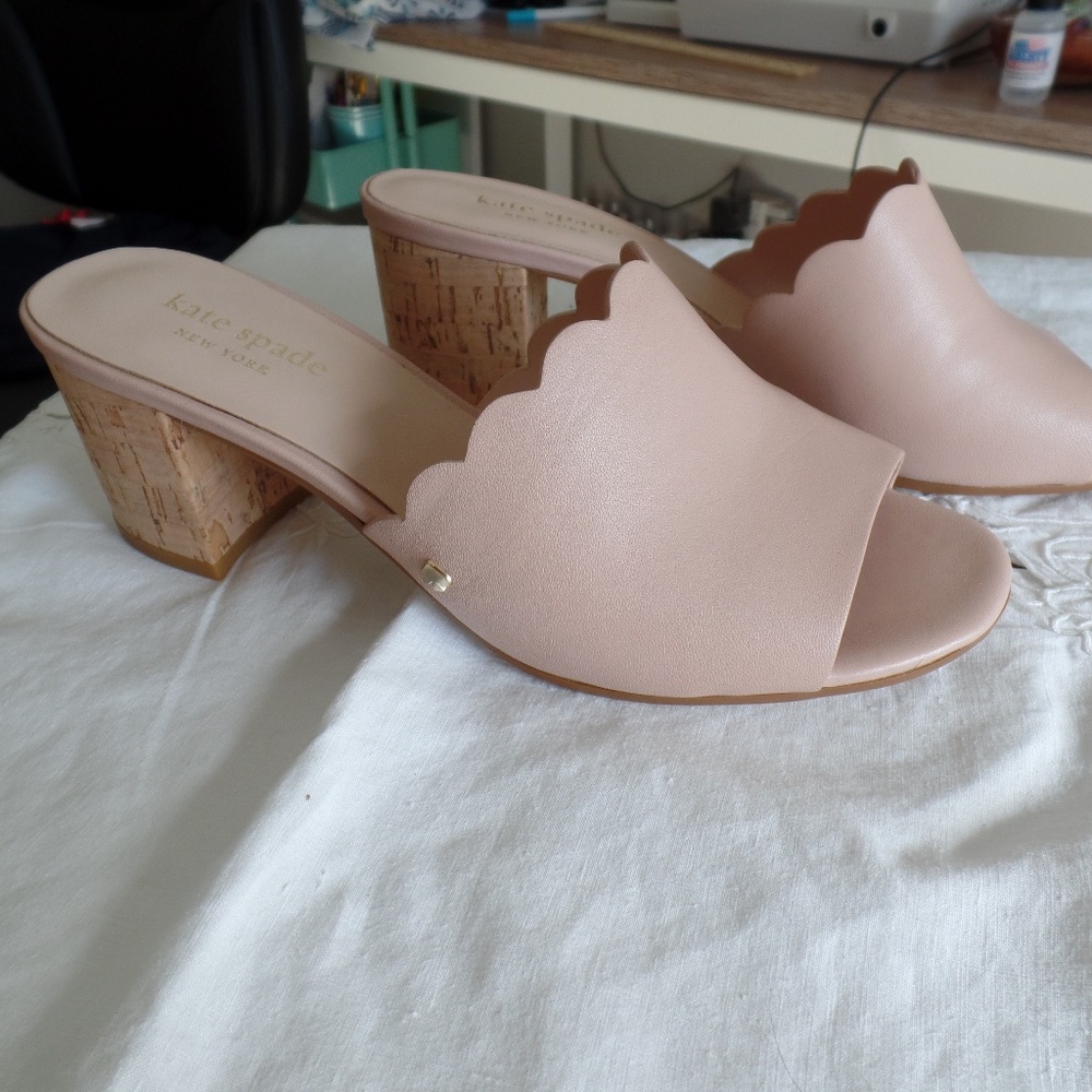 Kate Spade Blush Pink Slip on Sandals, 6.5, New